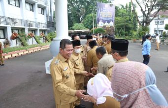 Usai Liburan Lebaran, Pemkot Serang gelar Apel Pagi serta Halal bihalal