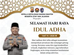 Kepala Kepolisian Daerah Banten Beserta Staf dan Jajaran Mengucapkan Selamat Hari Raya Idul Adha 1447 H /2026 M