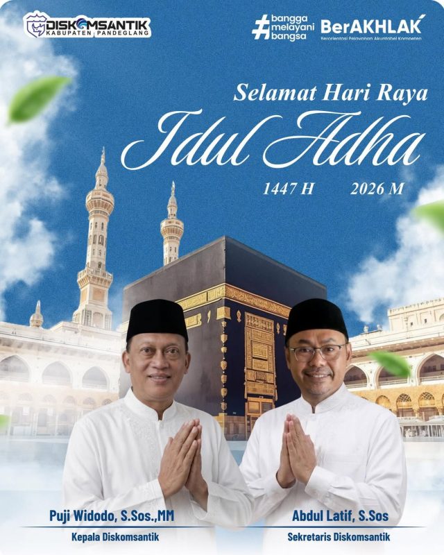 Dinas Komunikasi, Informatika, Sandi dan Statistik Kabupaten Pandeglang Mengucapkan Selamat Hari Raya Idul Adha 1447 H / 2026 M