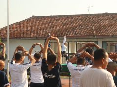 Jaga Kebugaran, Warga Binaan Lapas Serang Rutin Senam Bersama