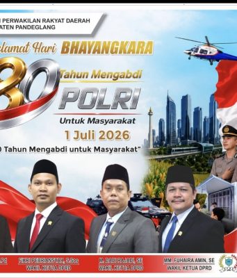 Dewan Perwakilan Rakyat Daerah Kabupaten Pandeglang Mengucapkan Selamat Hari Bhayangkara ke 80 Tahun