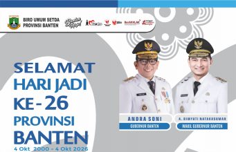 Biro Umum Setda Provinsi Banten Mengucapkan Selamat Hari Jadi ke 26 Provinsi Banten 4 Oktober 2000- 04 Oktober 2026